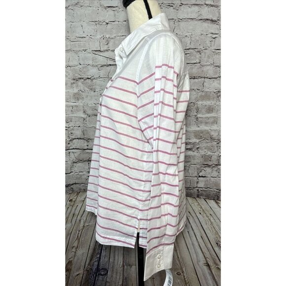 Pendleton‎ Pink Stripe White Long Sleeve Button Up Women’s Shirt Cotton S - Picture 3 of 4